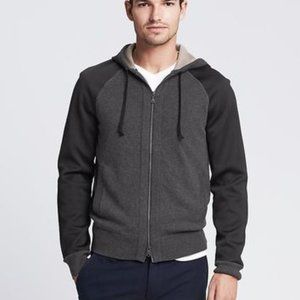 Banana Republic Grey Knit Hoodie W/ Scuba Sleeves